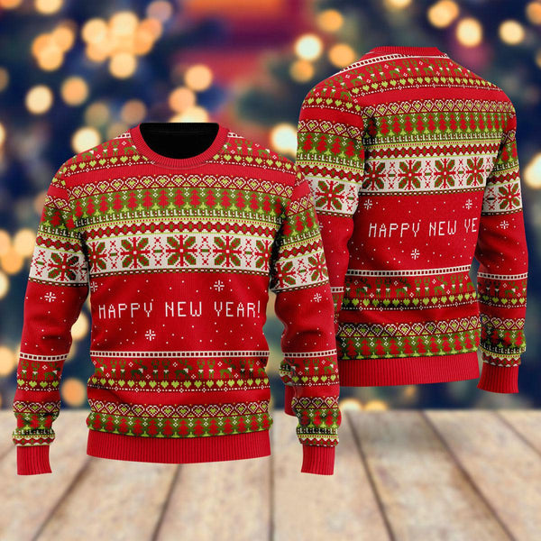 Red Xmas Wonderful Party Pattern Ugly Christmas Sweater For Men & Women Christmas Gift Sweater US1792 - WeCustomit