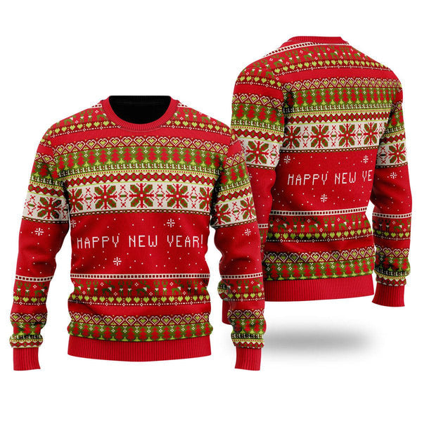 Red Xmas Wonderful Party Pattern Ugly Christmas Sweater For Men & Women Christmas Gift Sweater US1792 - WeCustomit