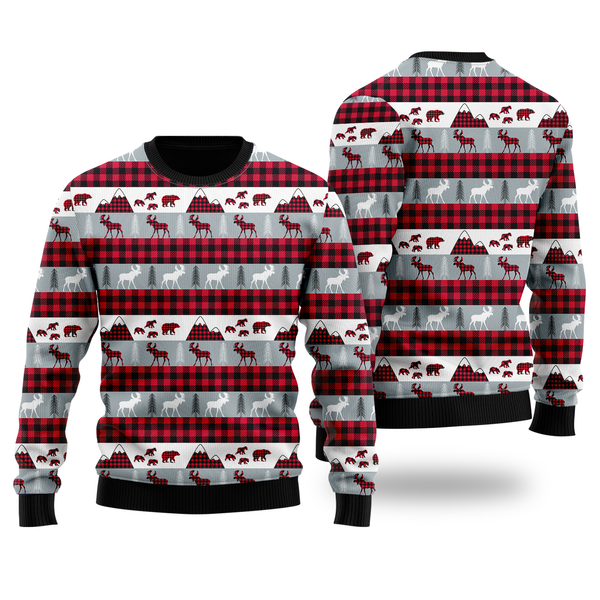Reindeer And Beer Pattern Ugly Christmas Sweater For Men & Women Christmas Gift Sweater US2005 - WeCustomit