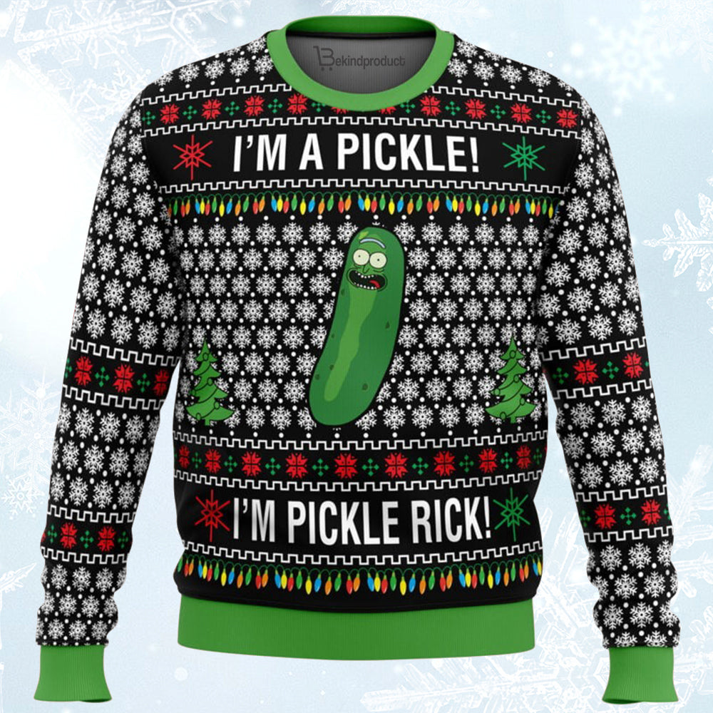 Rick and Morty Pickle Rick Ugly Christmas Sweater For Men & Women Christmas Gift Sweater BH258 - WeCustomit