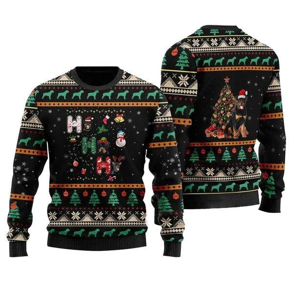 Rottweiler Dog Ugly Christmas Sweater For Men & Women Christmas Gift Sweater US1239 - WeCustomit