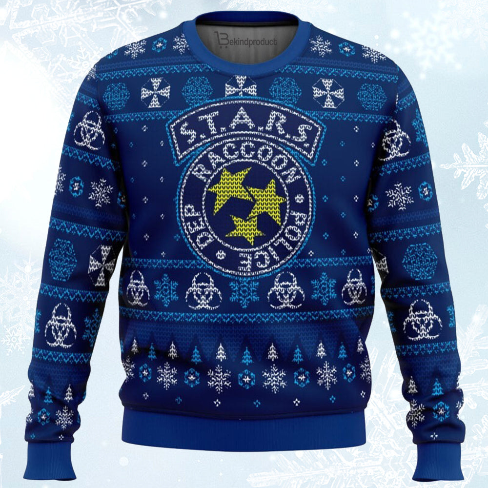 STARS Racoon City Police Resident Evil Ugly Christmas Sweater For Men & Women Christmas Gift Sweater BH048 - WeCustomit