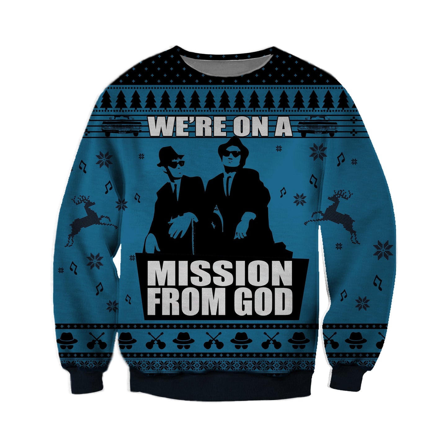 We're On A Mission From God Ugly Christmas Sweater For Men & Women Christmas Gift Sweater CEE011 - WeCustomit
