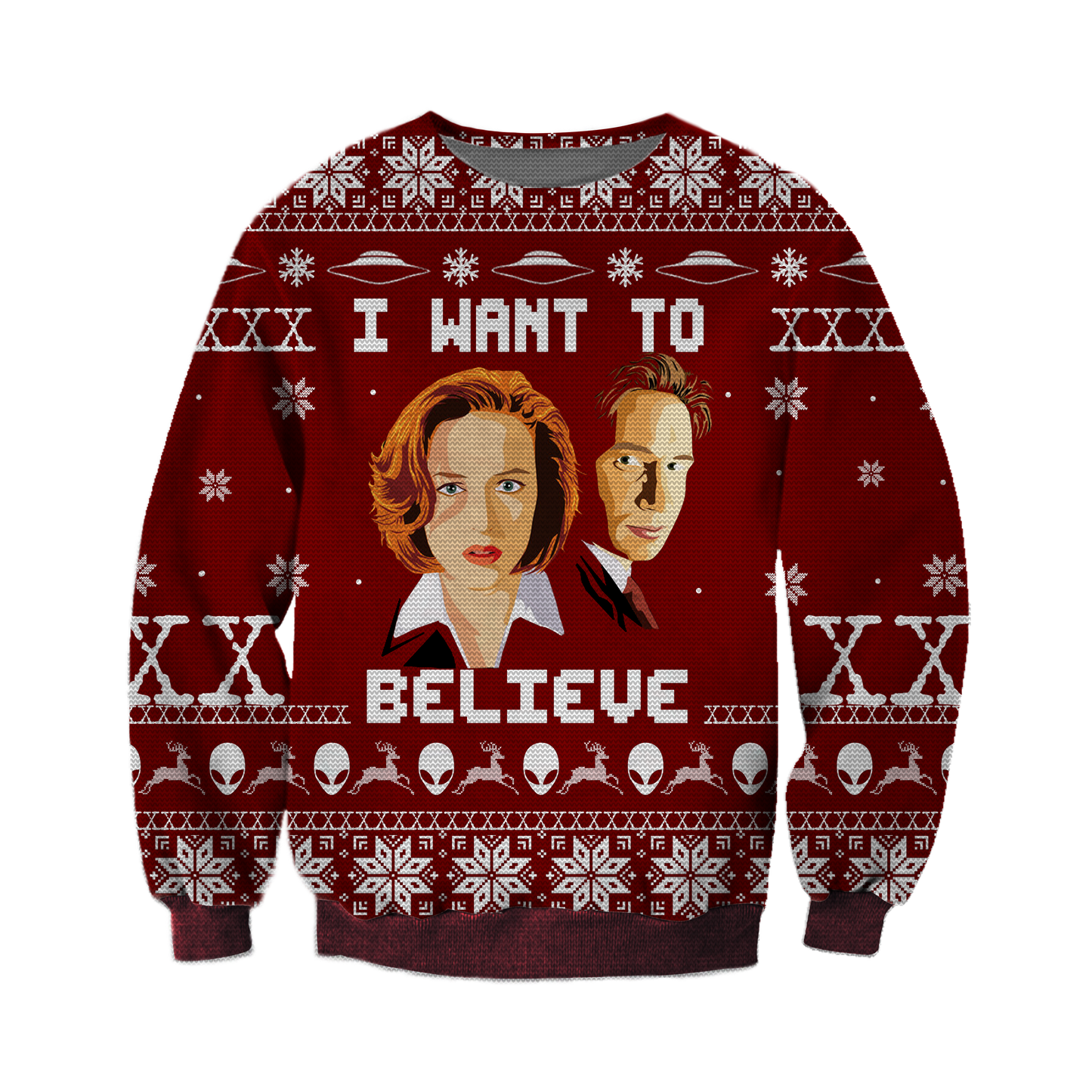 I Want To Believe Ugly Christmas Sweater For Men & Women Christmas Gift Sweater CEE025 - WeCustomit