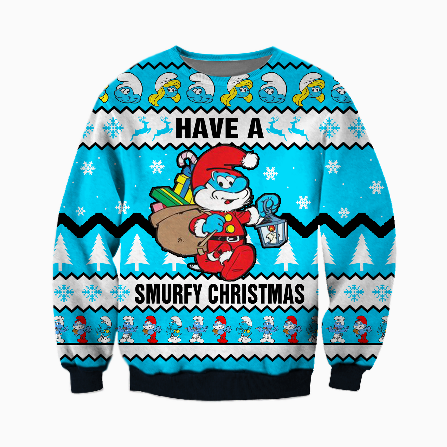 Have A Smurfy Christmas Ugly Christmas Sweater For Men & Women Christmas Gift Sweater CEE036 - WeCustomit