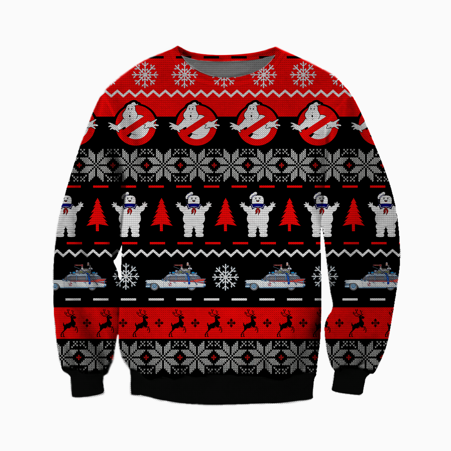 Ghostbusters Black Red Ugly Christmas Sweater For Men & Women Christmas Gift Sweater CEE037 - WeCustomit