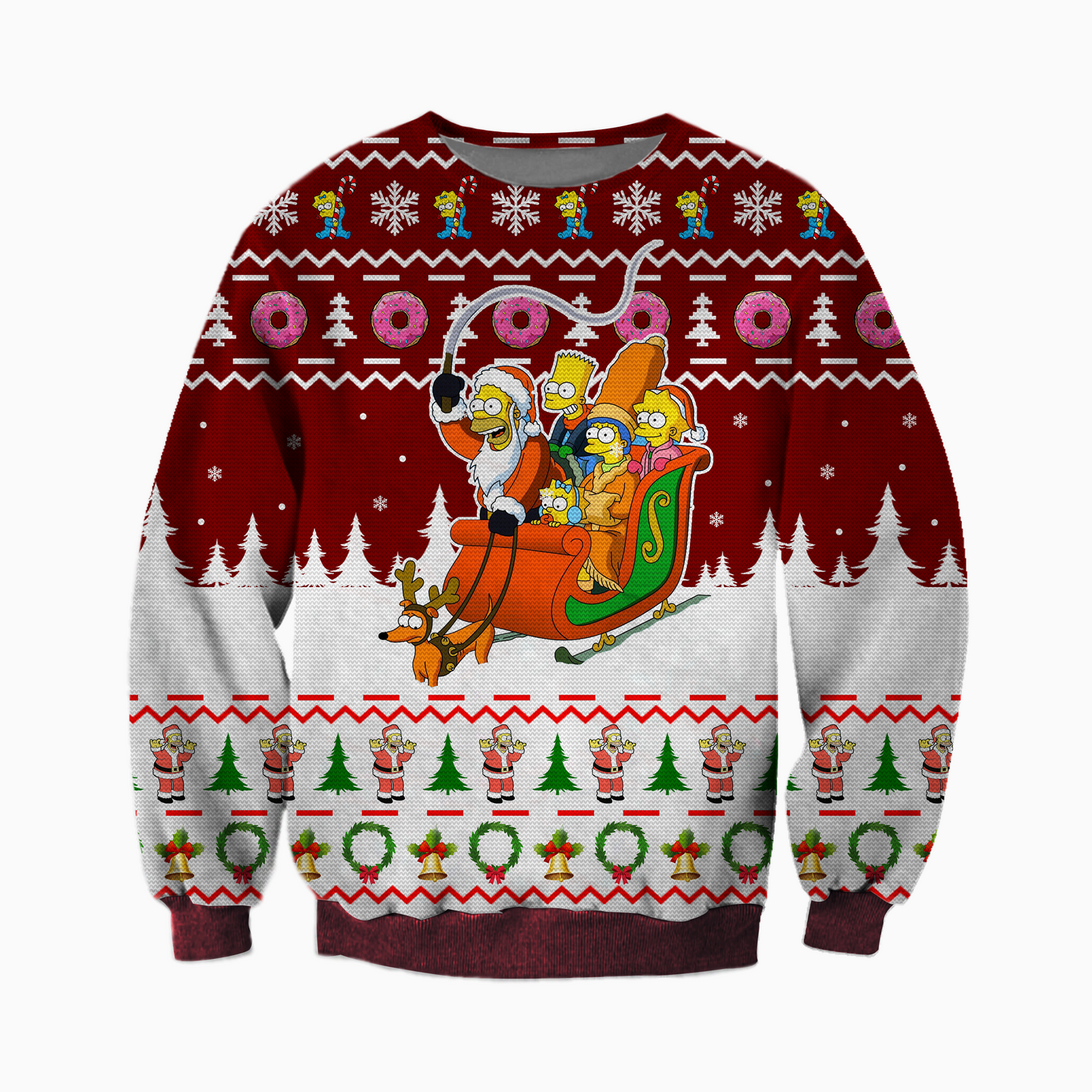 Santa Claus The Simpsons Ugly Christmas Sweater For Men & Women Christmas Gift Sweater CEE042 - WeCustomit