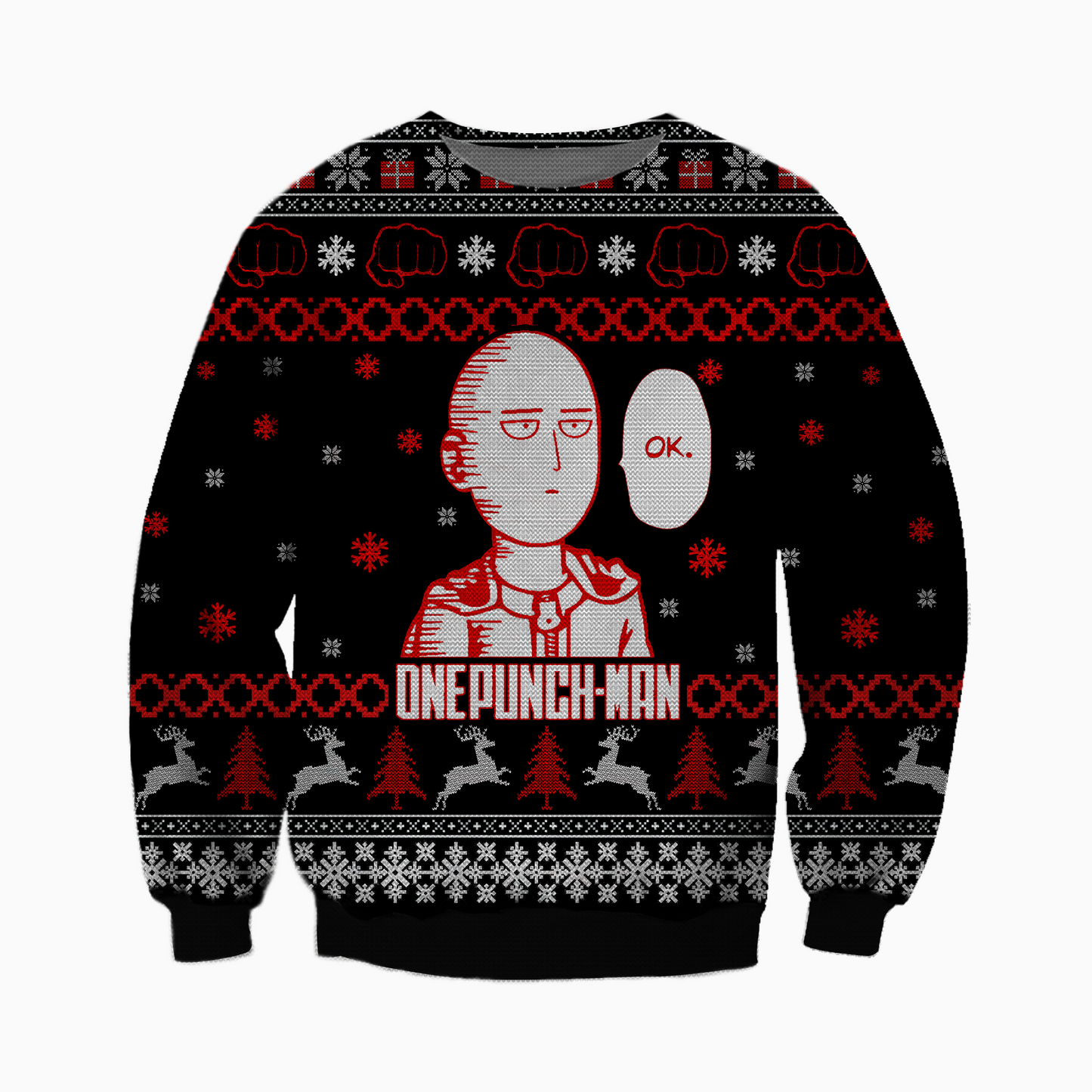 Funny One Punch Man Ugly Christmas Sweater For Men & Women Christmas Gift Sweater CEE047 - WeCustomit
