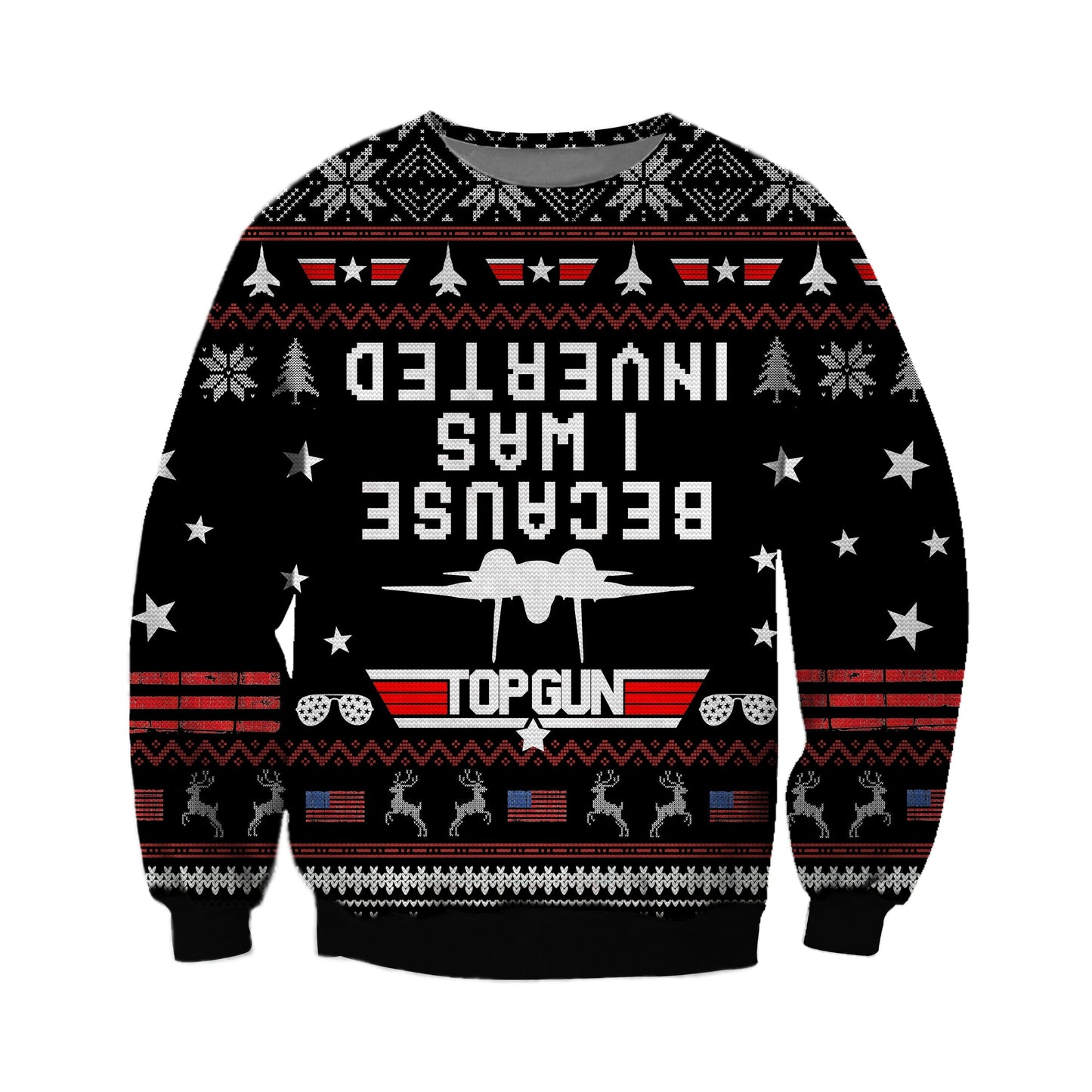 Inverted Top Gun Ugly Christmas Sweater For Men & Women Christmas Gift Sweater DI117 - WeCustomit