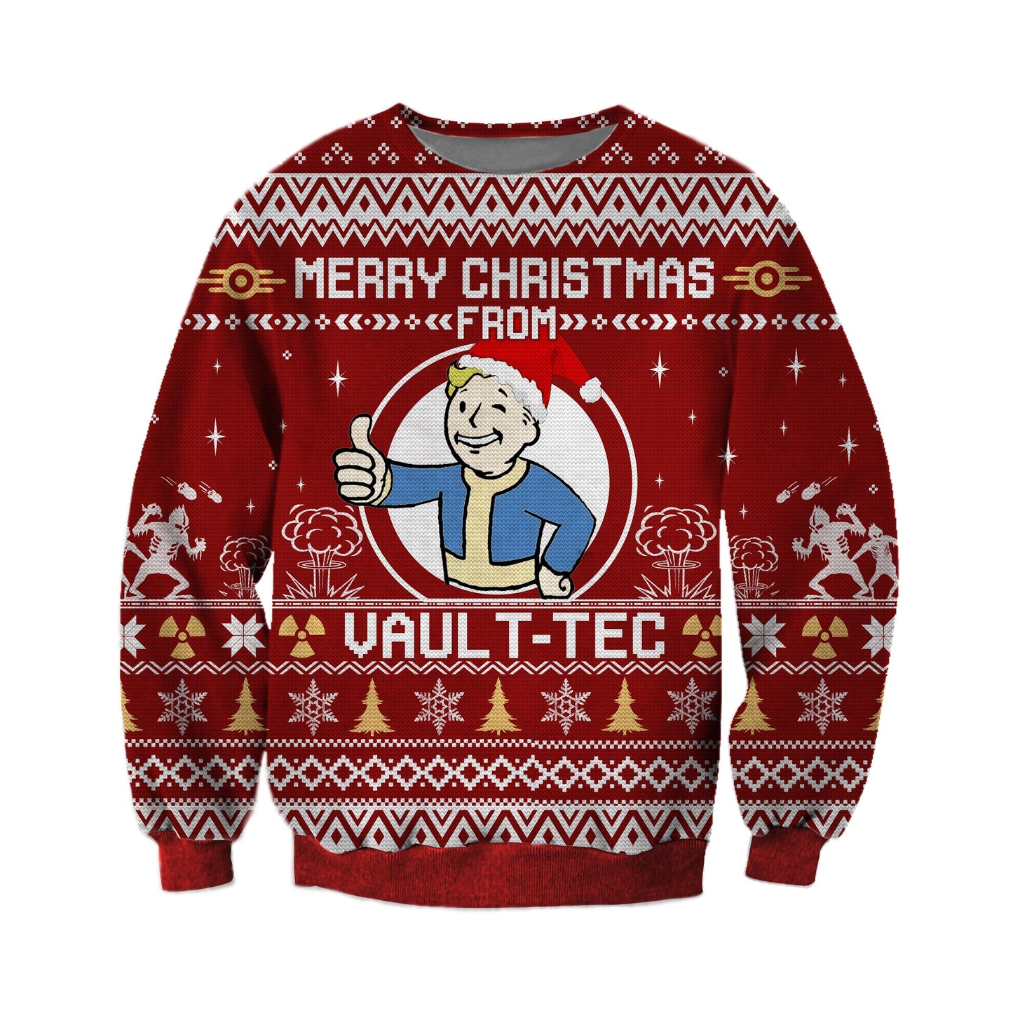 Merry Christmas From Vaul T-Tec Ugly Christmas Sweater For Men & Women Christmas Gift Sweater CEE084 - WeCustomit