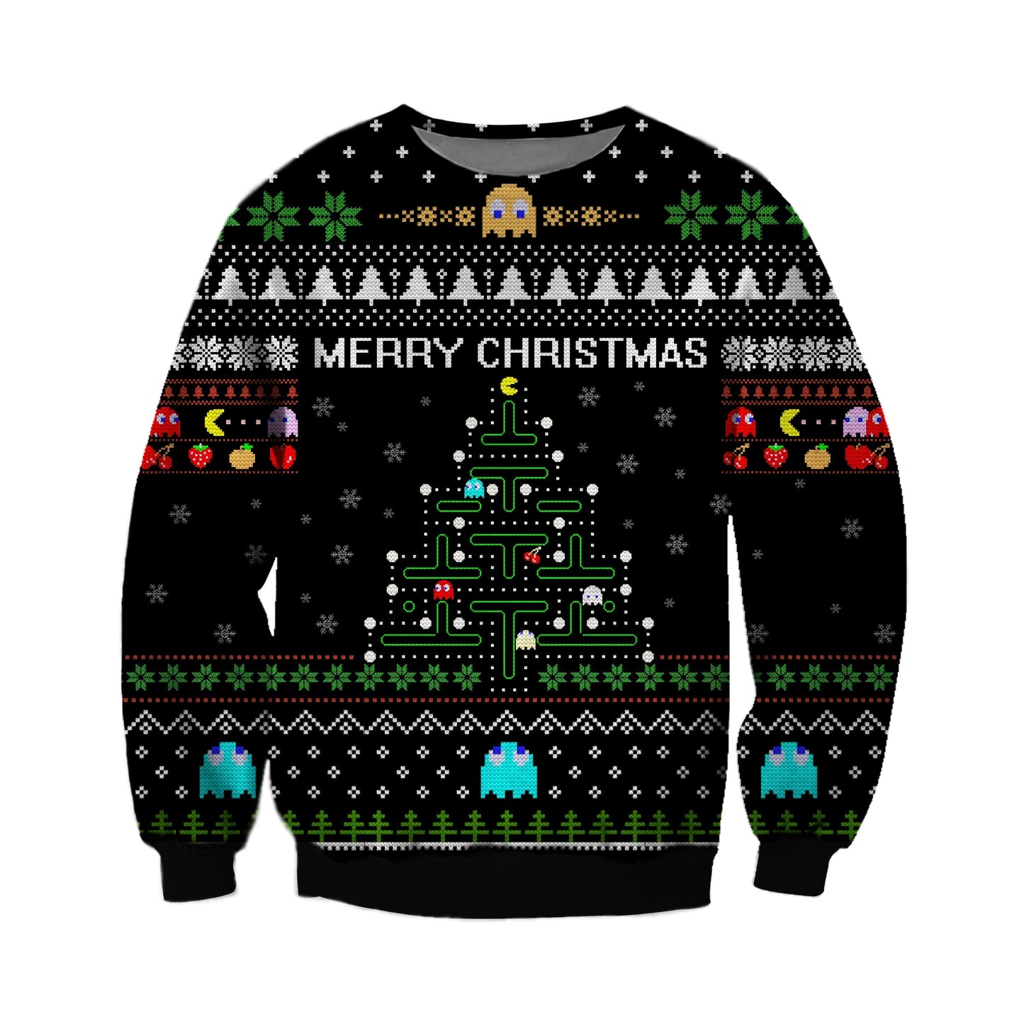 Merry Christmas Pacman Ugly Christmas Sweater For Men & Women Christmas Gift Sweater CEE092 - WeCustomit
