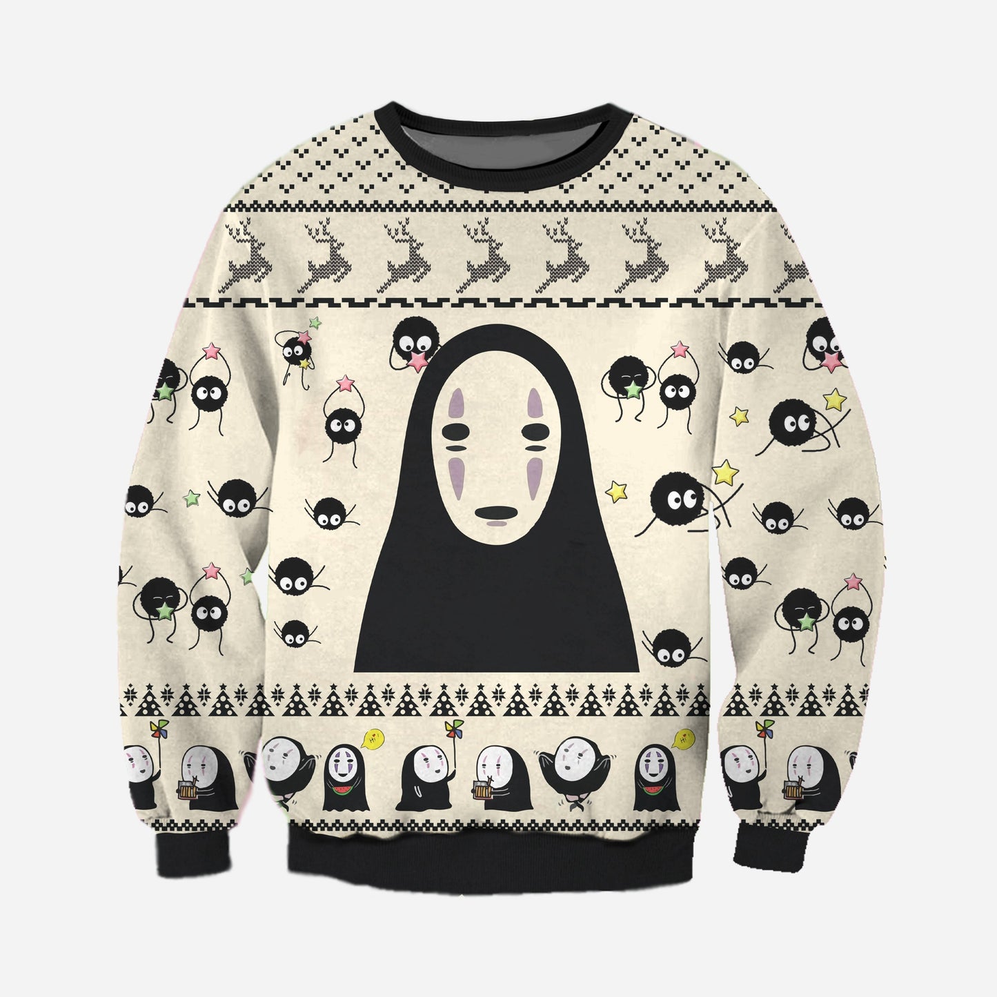 No- Face Spirited Away Ugly Christmas Sweater For Men & Women Christmas Gift Sweater CEE099 - WeCustomit