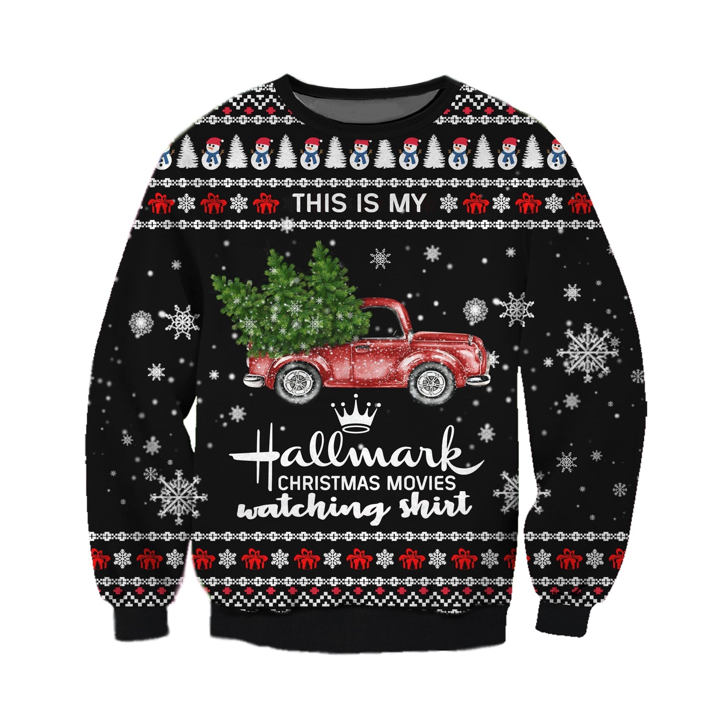Hallmark Christmas Movie Watching Ugly Christmas Sweater For Men & Women Christmas Gift Sweater CEE103 - WeCustomit