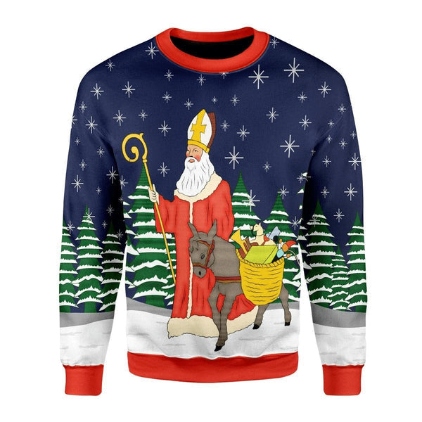 Saint Nicholas Ugly Christmas Sweater For Men & Women Christmas Gift Sweater US1424 - WeCustomit