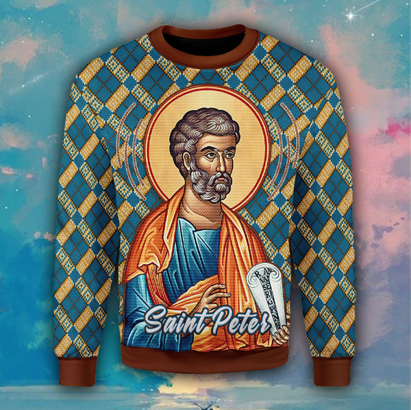 Saint Peter Ugly Christmas Sweater For Men & Women Christmas Gift Sweater US1591 - WeCustomit