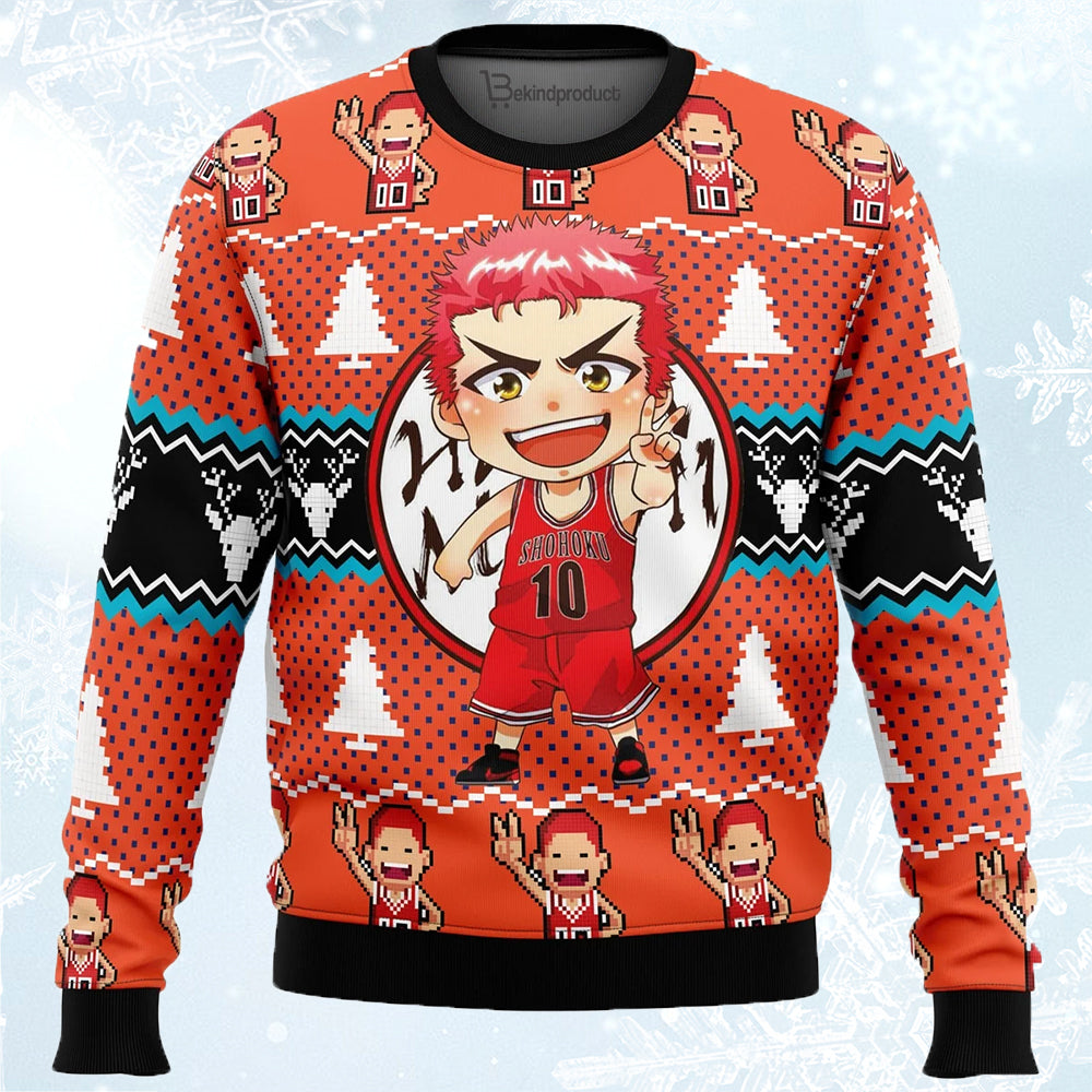 Sakuragi Hanamichi Slam Dunk Ugly Christmas Sweater For Men & Women Christmas Gift Sweater BH496 - WeCustomit