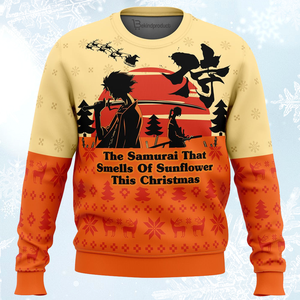 The Samurai That Smells Of Sunflower This Christmas Ugly Christmas Sweater For Men & Women Christmas Gift Sweater PT025 - WeCustomit