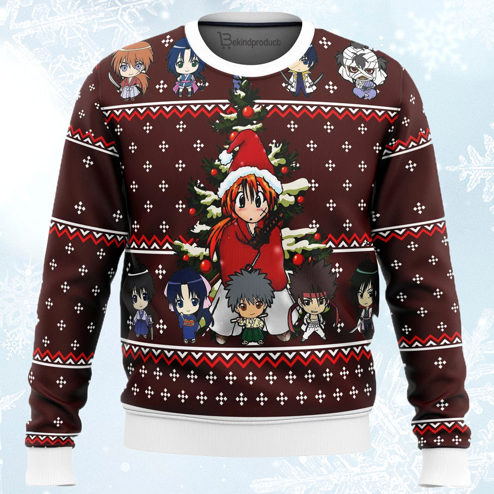 Samurai Ugly Christmas Sweater For Men & Women Christmas Gift Sweater PT579 - WeCustomit