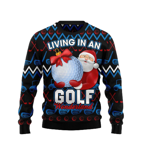 Santa Clause Golf Wonderland Ugly Christmas Sweater For Men & Women Christmas Gift Sweater US1277 - WeCustomit