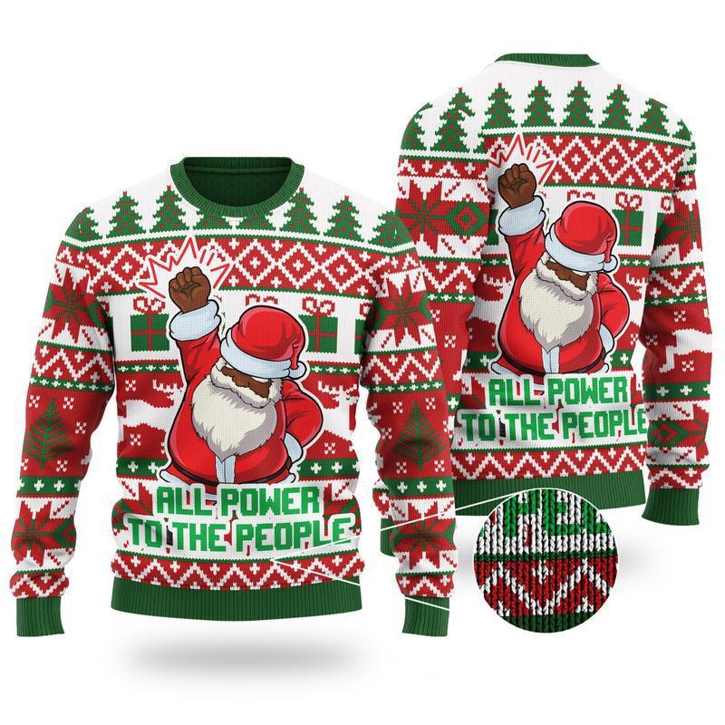 Santa Fist Ugly Christmas Sweater For Men & Women Christmas Gift Sweater US1307 - WeCustomit