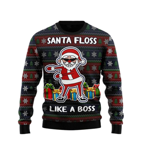 Santa Floss Ugly Christmas Sweater For Men & Women Christmas Gift Sweater US1258 - WeCustomit