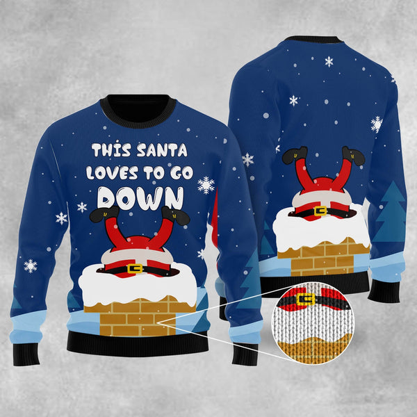 Santa Goes Down Ugly Christmas Sweater For Men & Women Christmas Gift Sweater US1341 - WeCustomit