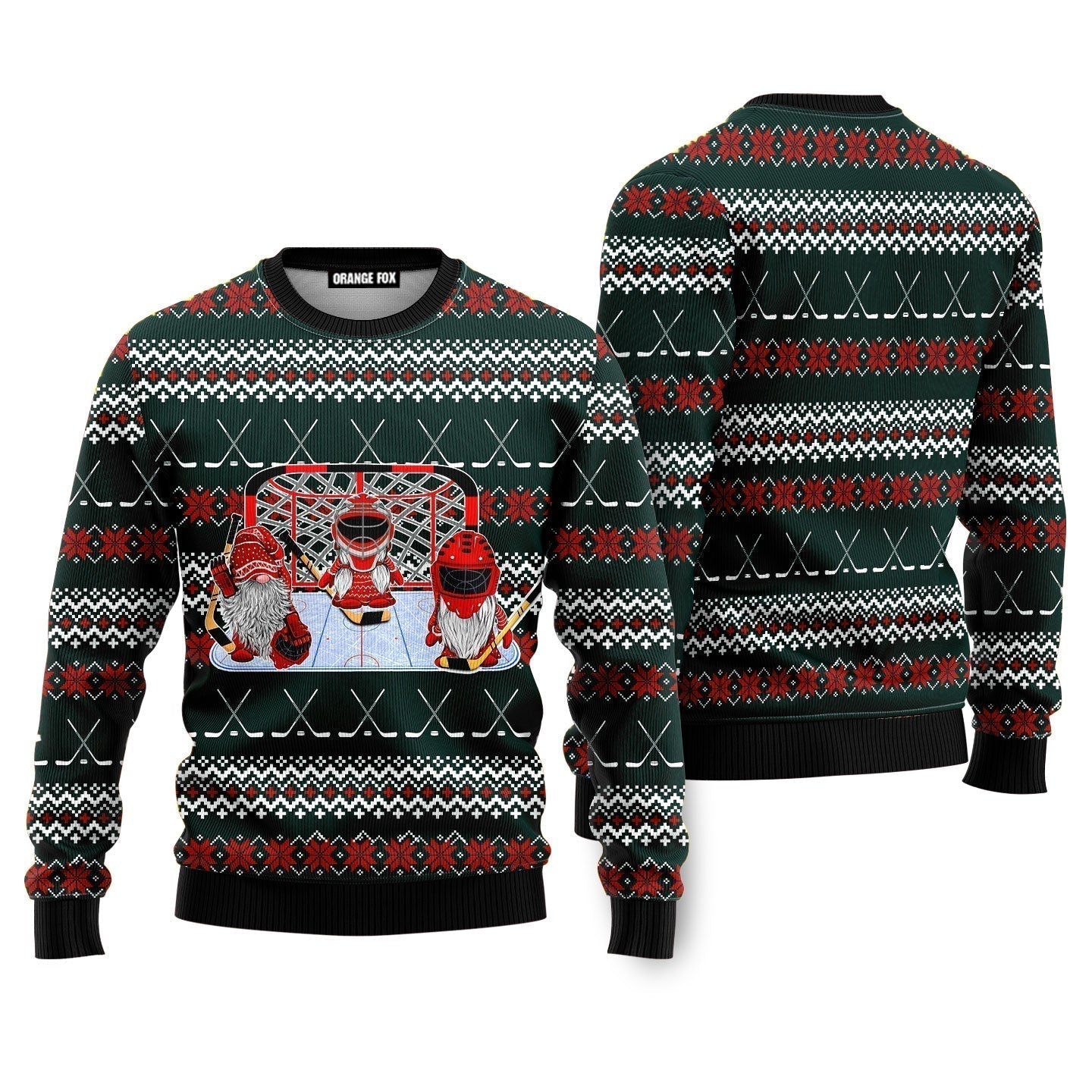 Santa Hockey Ugly Christmas Sweater - WeCustomit