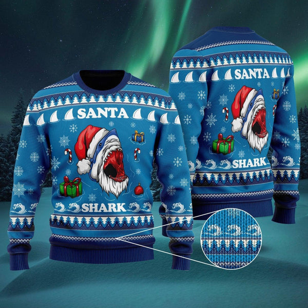 Santa Shark Ugly Christmas Sweater For Men & Women Christmas Gift Sweater US1651 - WeCustomit