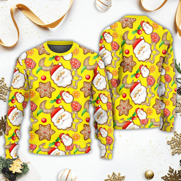 Santa Snowman Gingerbread And Sweets Ugly Christmas Sweater For Men & Women Christmas Gift Sweater US1234 - WeCustomit