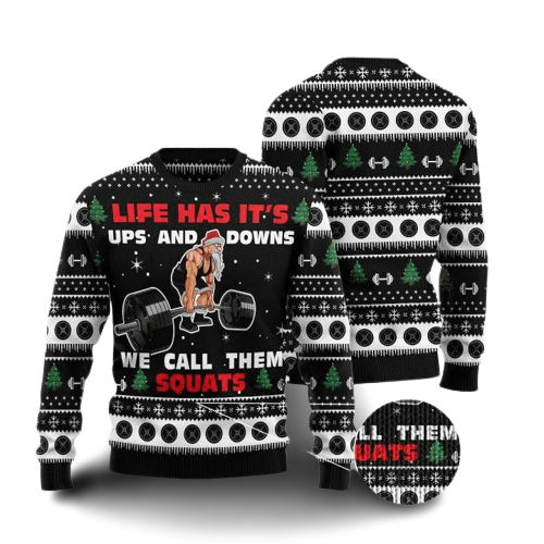 Santa Squats Ugly Christmas Sweater For Men & Women Christmas Gift Sweater US1263 - WeCustomit