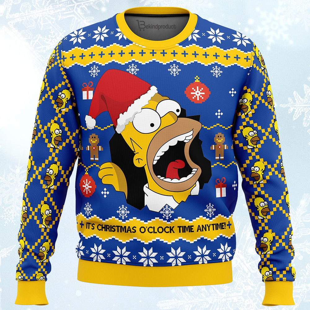 Santa Homer The Simpsons Ugly Christmas Sweater For Men & Women Christmas Gift Sweater PT313 - WeCustomit