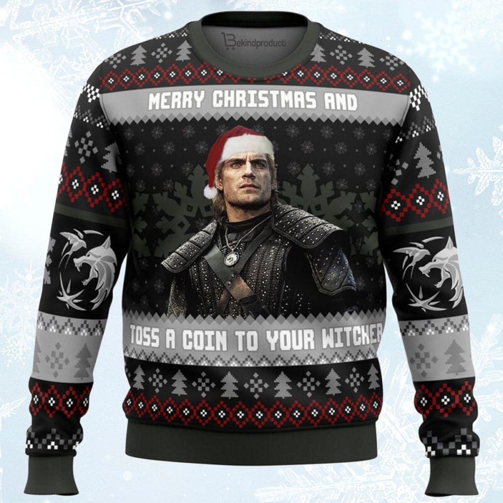 Santa Witcher The Witcher Ugly Christmas Sweater For Men & Women Christmas Gift Sweater BH413 - WeCustomit