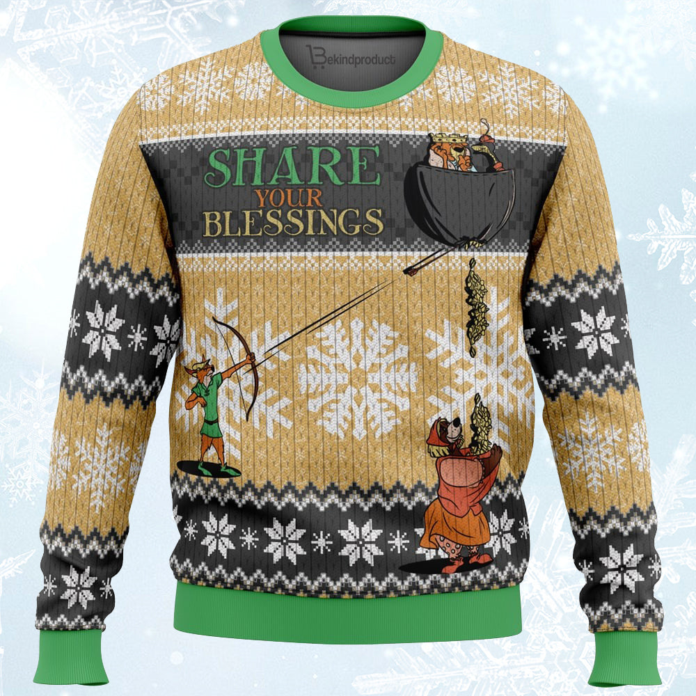 Share Your Blessings Ugly Christmas Sweater For Men & Women Christmas Gift Sweater PT049 - WeCustomit