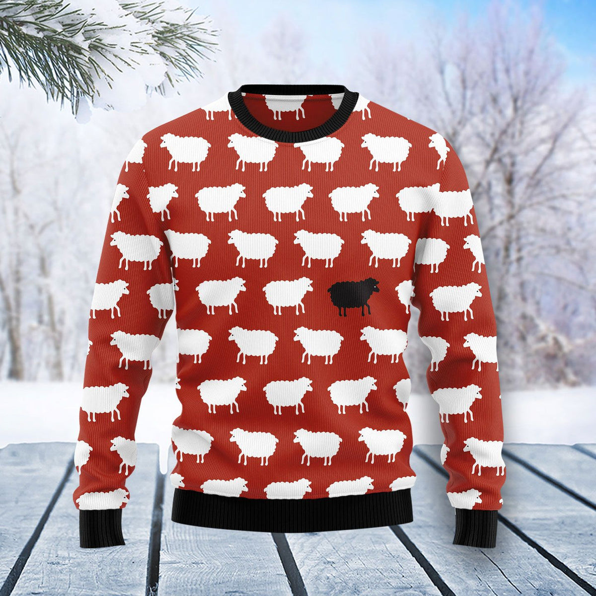 Sheep Black And White Ugly Christmas Sweater For Men & Women Christmas Gift Sweater US1455 - WeCustomit