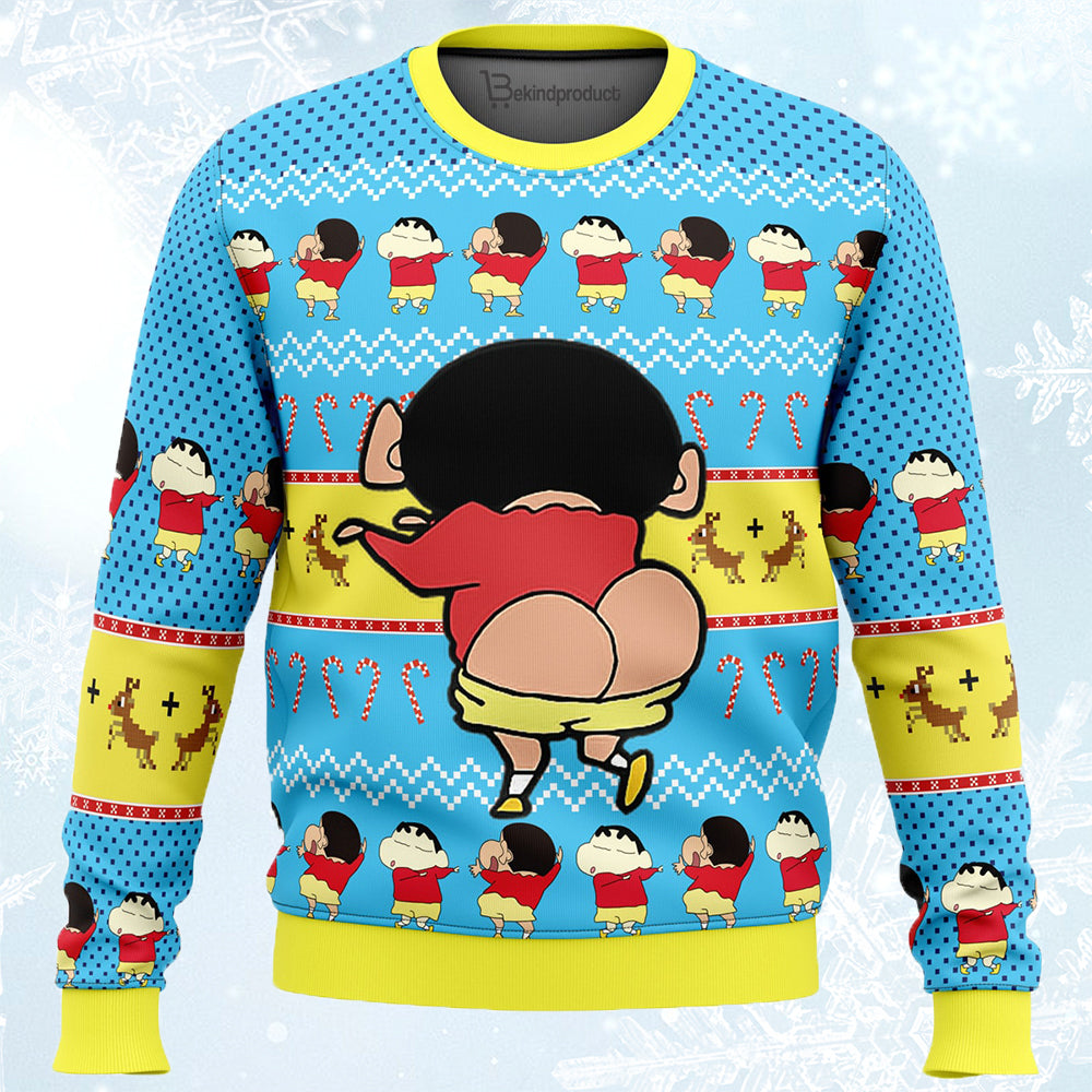 Shin Chan Ugly Christmas Sweater For Men & Women Christmas Gift Sweater PT546 - WeCustomit