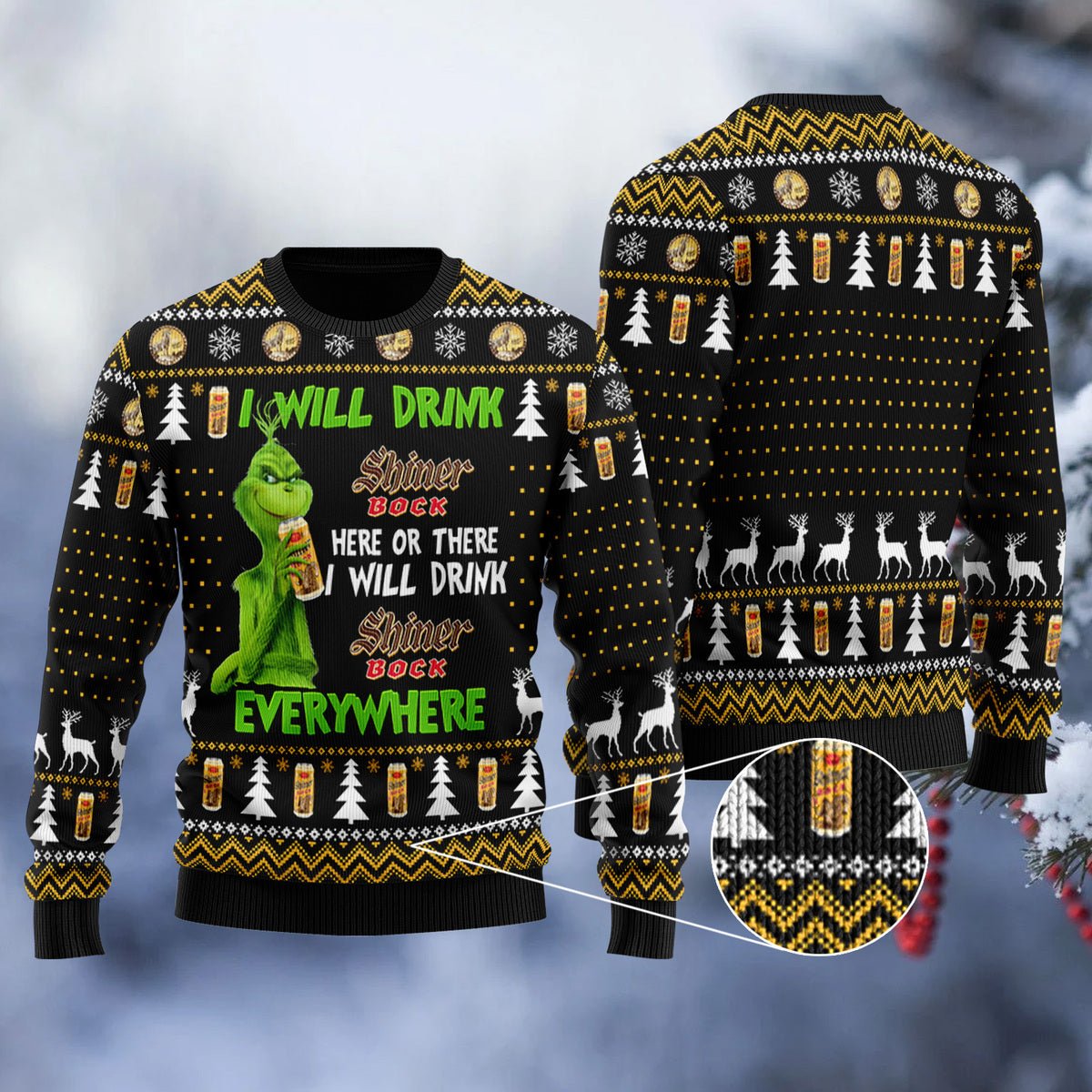 Shiner Bock Will Drink Everywhere Ugly Sweater - WeCustomit
