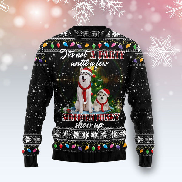 Husky Show Up Ugly Christmas Sweater For Men & Women Christmas Gift Sweater US3437 - WeCustomit