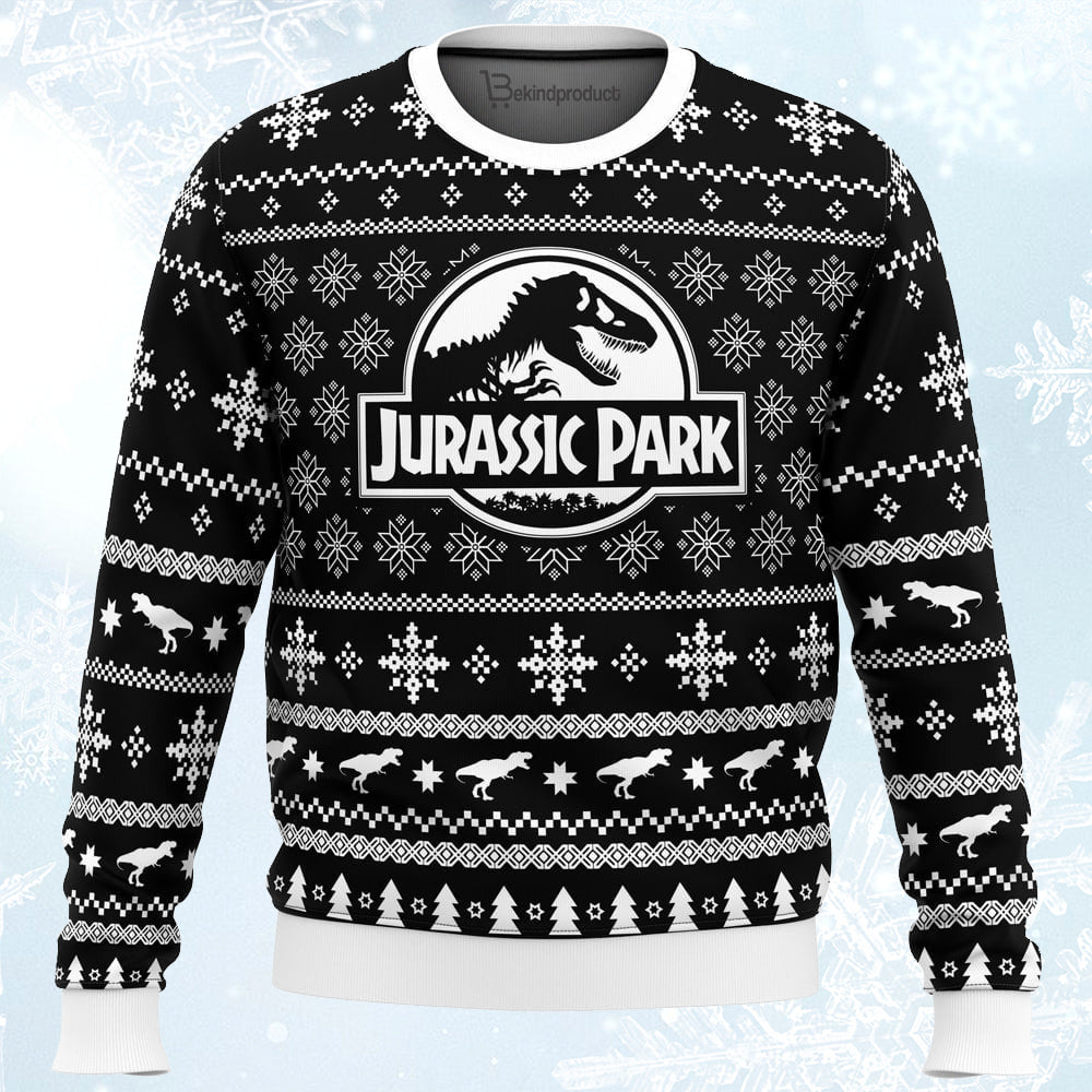 Skeleton Christmas Jurassic Park Ugly Christmas Sweater For Men & Women Christmas Gift Sweater PT429 - WeCustomit