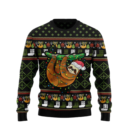 Sloth Light Xmas Ugly Christmas Sweater For Men & Women Christmas Gift Sweater US1331 - WeCustomit