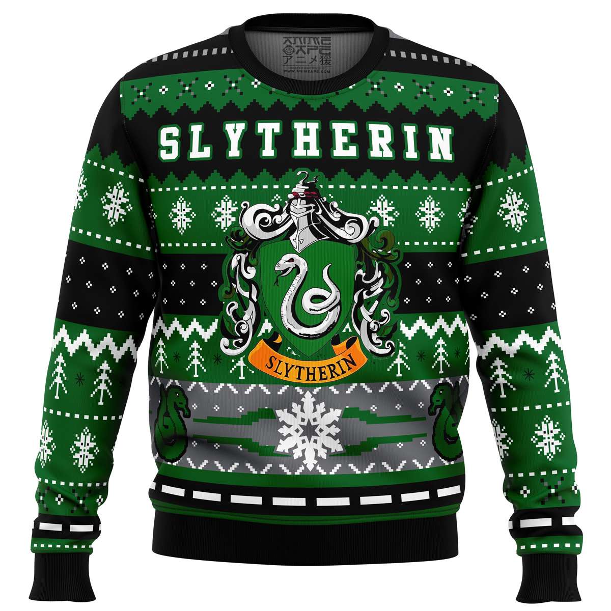 Green Slytherin House Icon Ugly Christmas Sweater For Men & Women Christmas Gift Sweater US4231 - WeCustomit