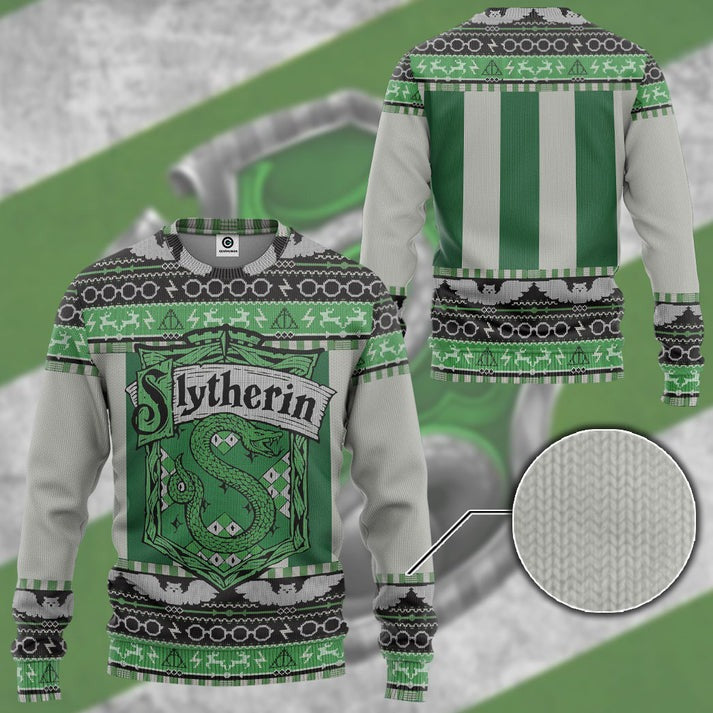 Slytherin Symbol Ugly Christmas Sweater For Men & Women Christmas Gift Sweater US4233 - WeCustomit