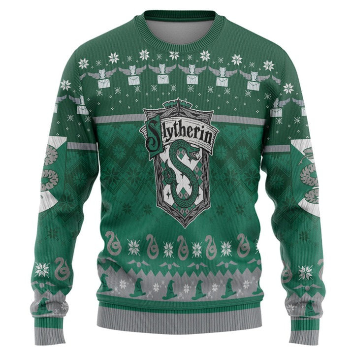 Slytherin Unleash Your Wizarding Ugly Christmas Sweater For Men & Women Christmas Gift Sweater US4234 - WeCustomit
