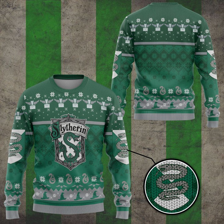 Slytherin Unleash Your Wizarding Ugly Christmas Sweater For Men & Women Christmas Gift Sweater US4234 - WeCustomit