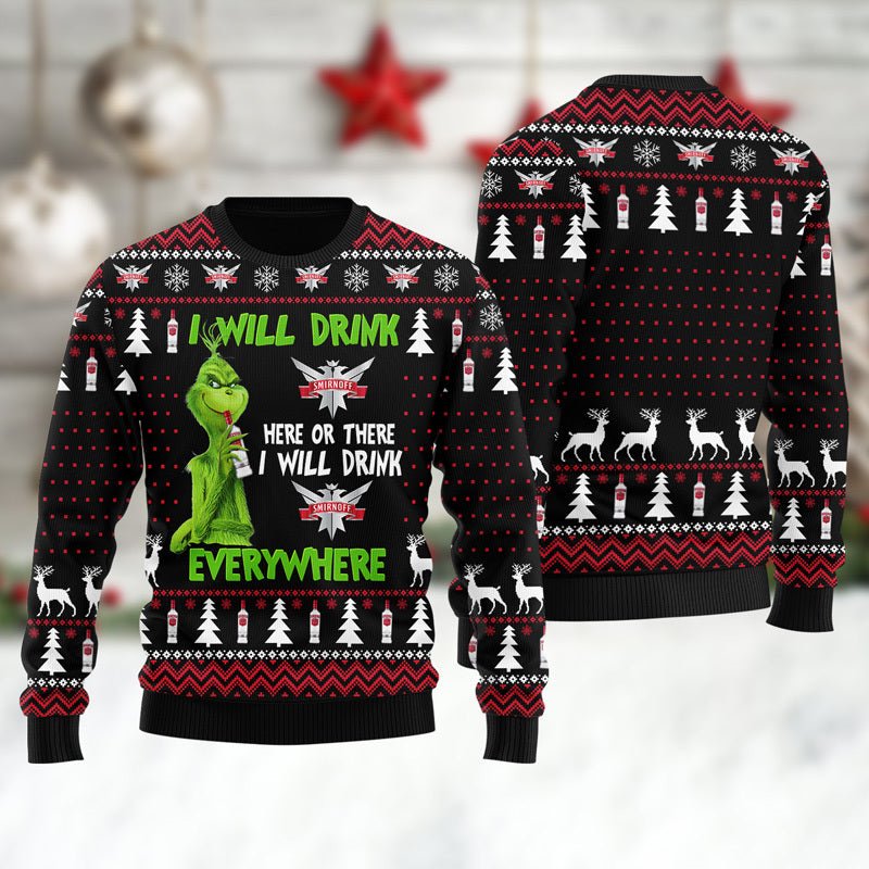 Smirnoff Will Drink Everywhere Ugly Sweater - WeCustomit