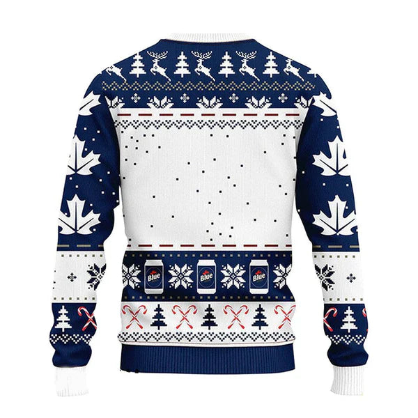 Snowflakes Labatt Blue Christmas Ugly Sweater - WeCustomit