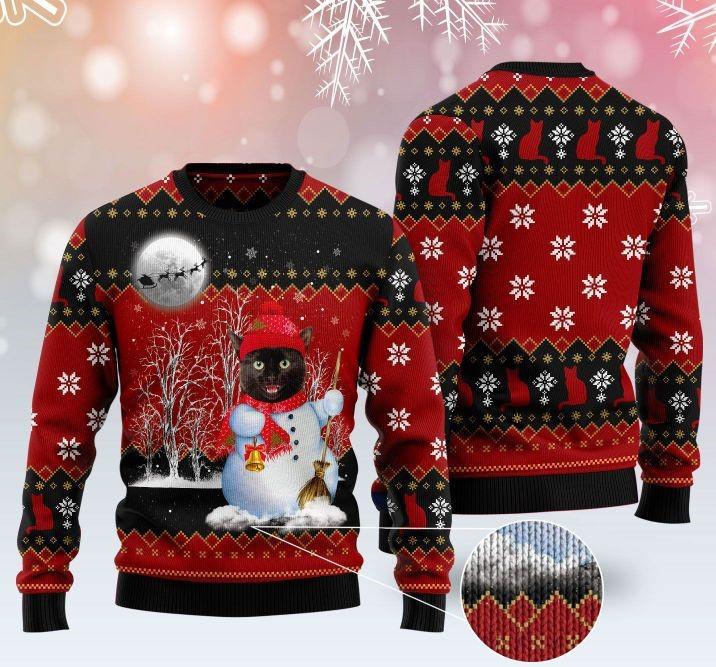 Snowman Cat Ugly Christmas Sweater For Men & Women Christmas Gift Sweater US1213 - WeCustomit
