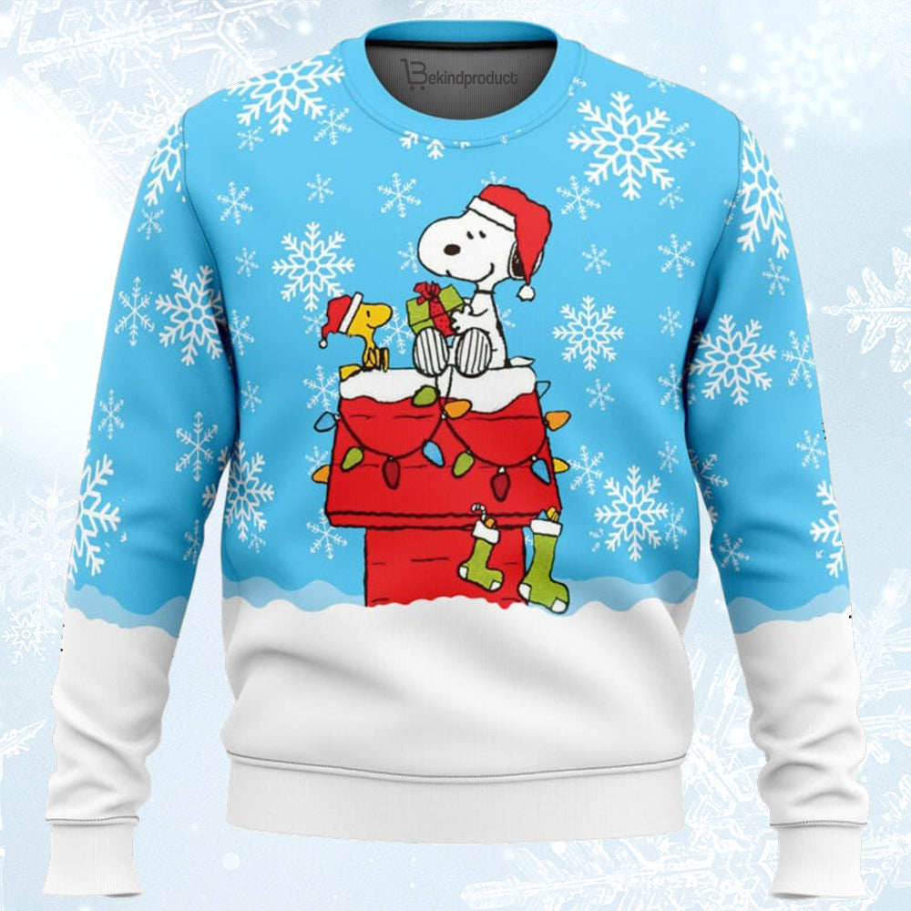 Snowy Christmas Snoopy Ugly Christmas Sweater For Men & Women Christmas Gift Sweater BH252 - WeCustomit