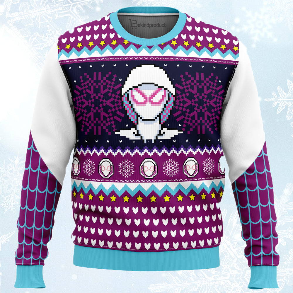 Spider Gwen Spider Verse Ugly Christmas Sweater For Men & Women Christmas Gift Sweater PT624 - WeCustomit