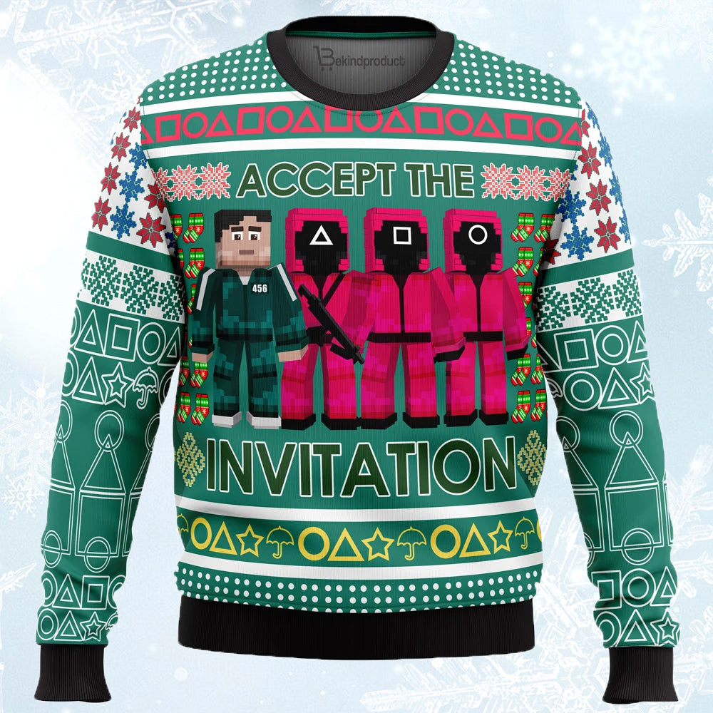 Accept The Invitation Ugly Christmas Sweater For Men & Women Christmas Gift Sweater PT868 - WeCustomit
