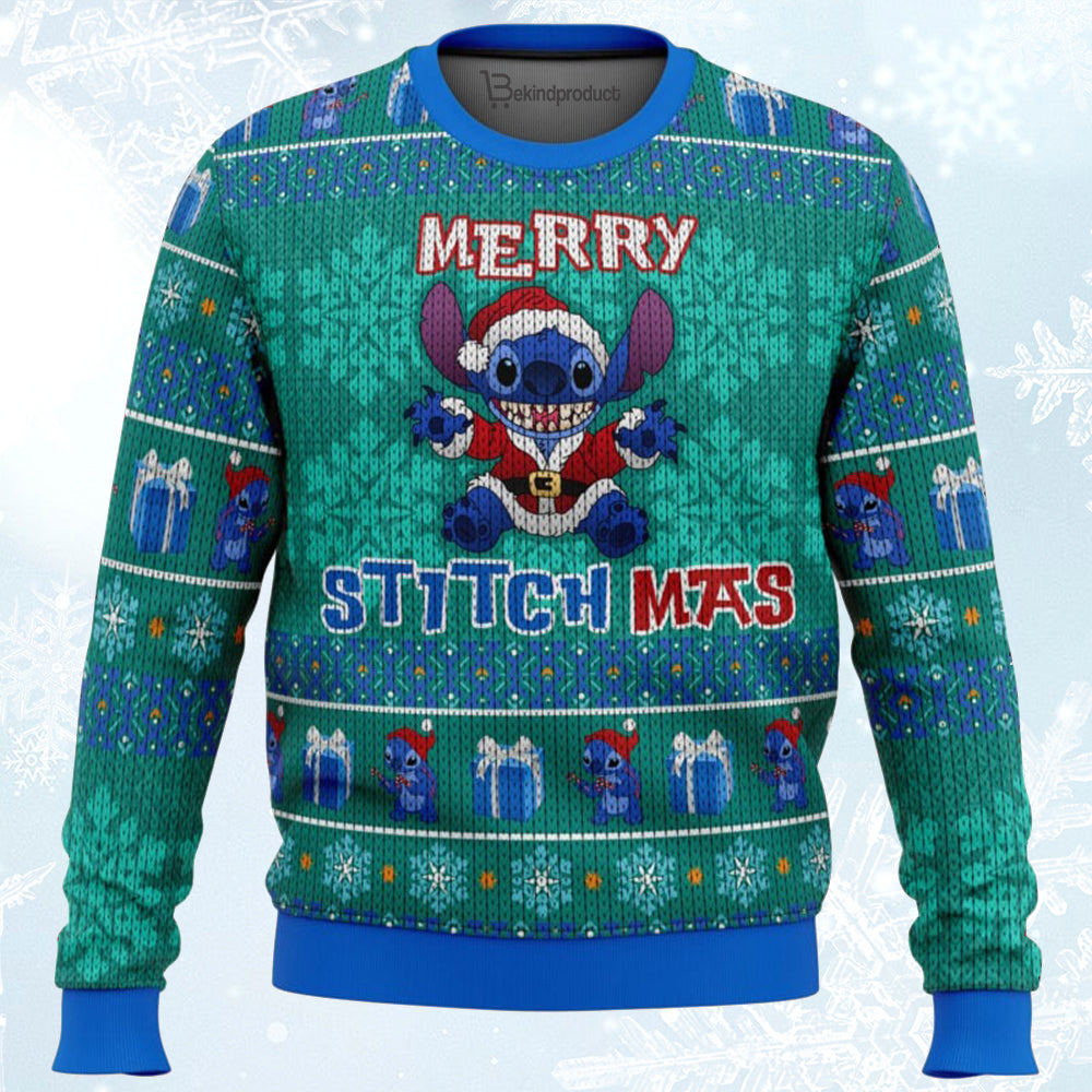 Stitch Merry Stitchmas Ugly Christmas Sweater For Men & Women Christmas Gift Sweater BH287 - WeCustomit